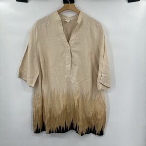 Jones New York Womens Plus 3X 100% Linen Shirt‎ Tunic Top